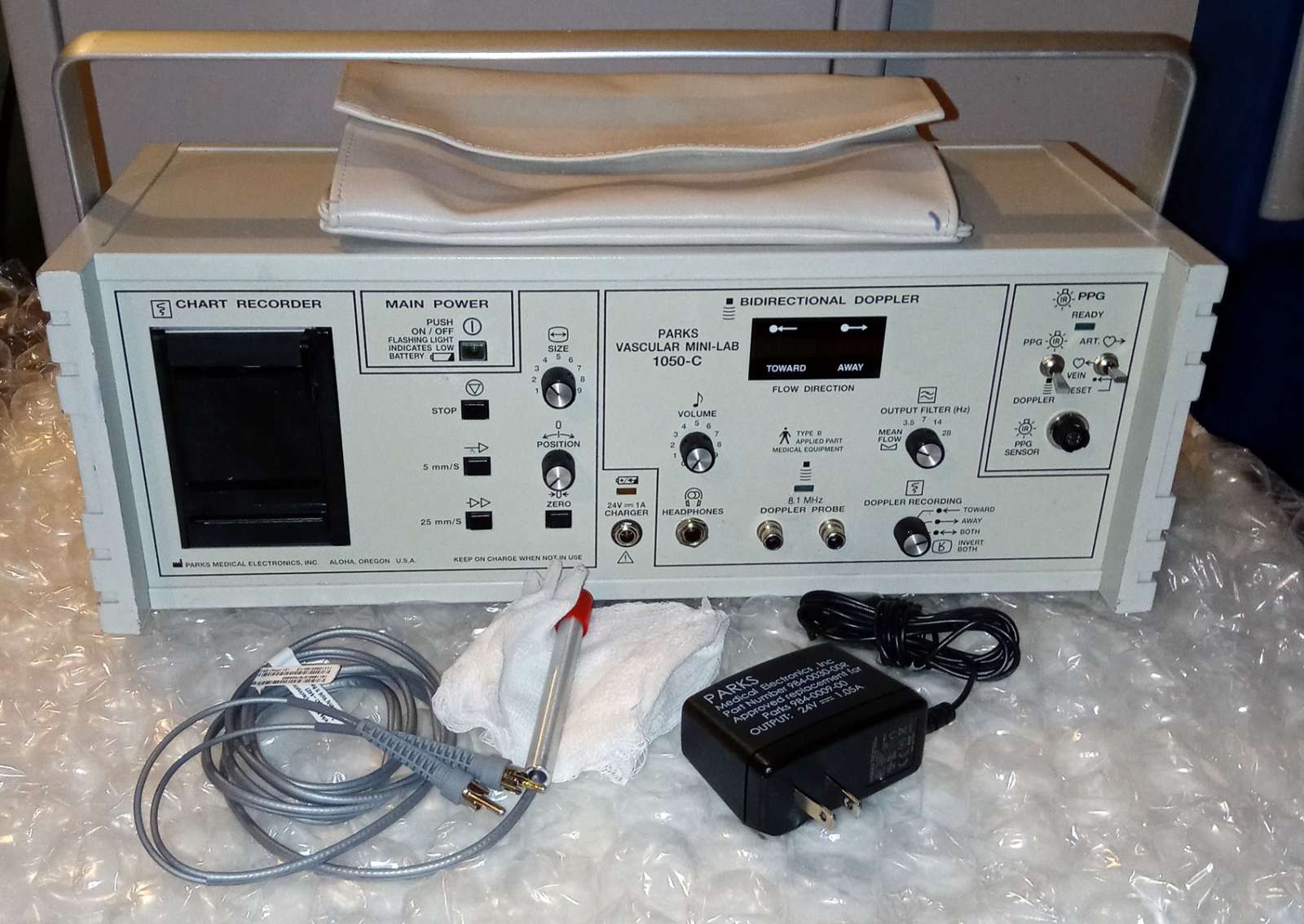 Very good condition Parks 1050C 1050-C 1050 C Vascular Mini Lab 8.1 mhz probe